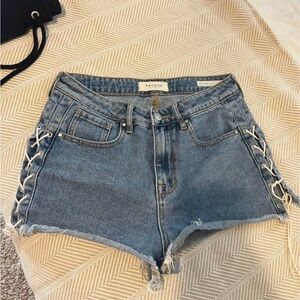 PacSun Lace-Up Blue Jean Shorts